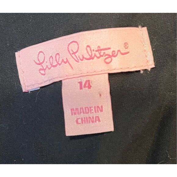 Lilly Pulitzer Crystal Black Toile Lining Strapless Beaded Waist Dress - Picture 8 of 9